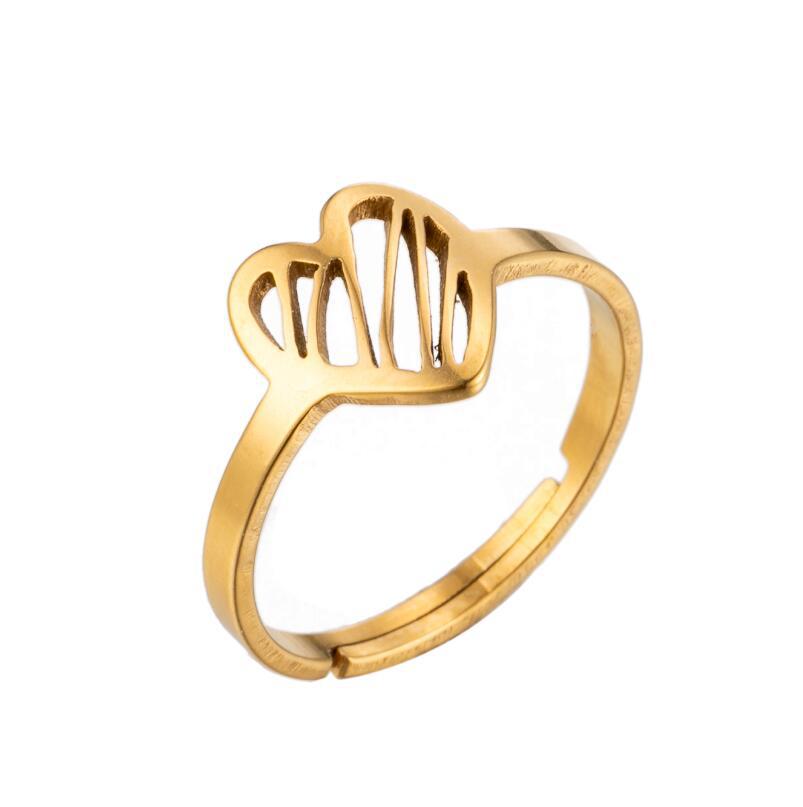 1 Piece Fashion Heart Shape Stainless Steel Plating Open Ring