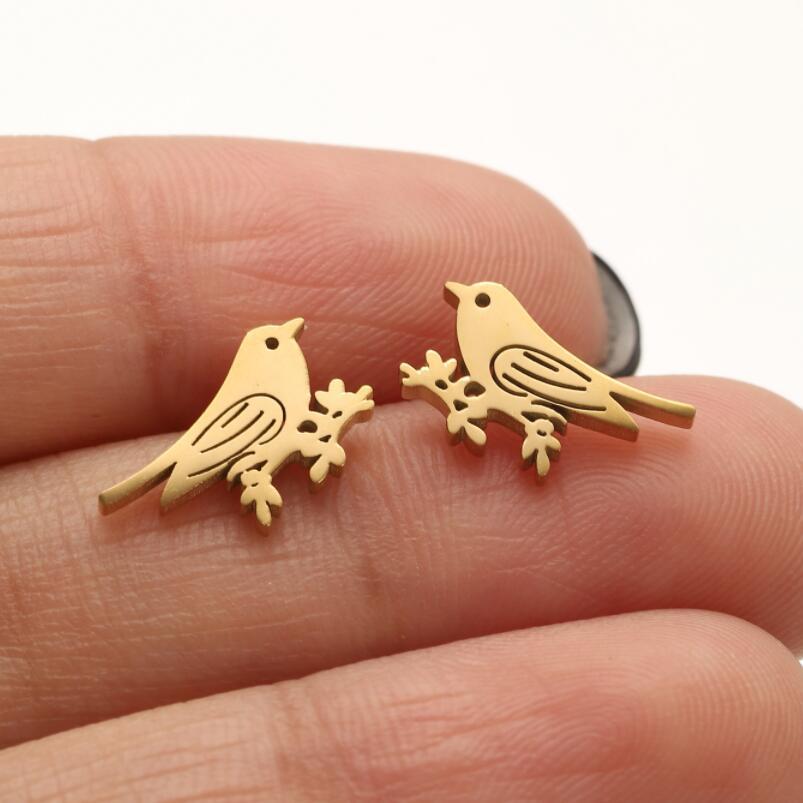 1 Pair Casual Cute Animal Plating Hollow Out Stainless Steel Ear Studs - 1