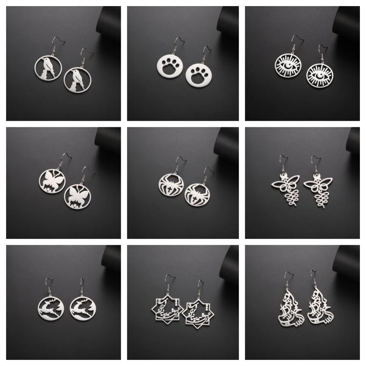 1 Pair Casual Simple Style Bird Deer Plating Stainless Steel Drop Earrings - 1