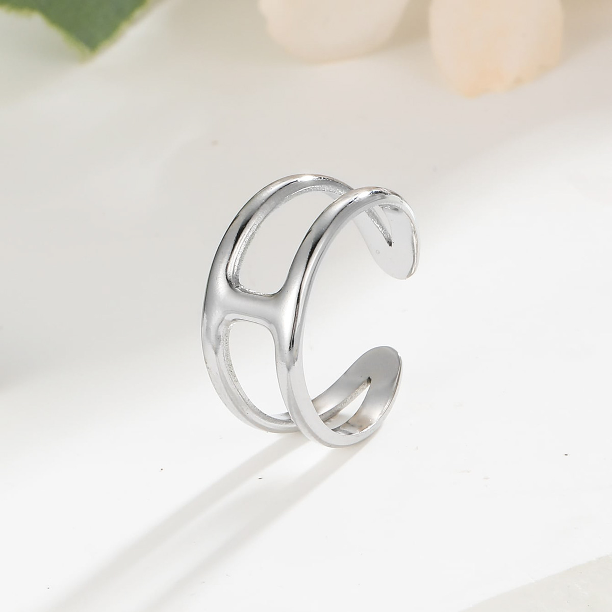 Stainless Steel Simple Style Geometric Open Rings