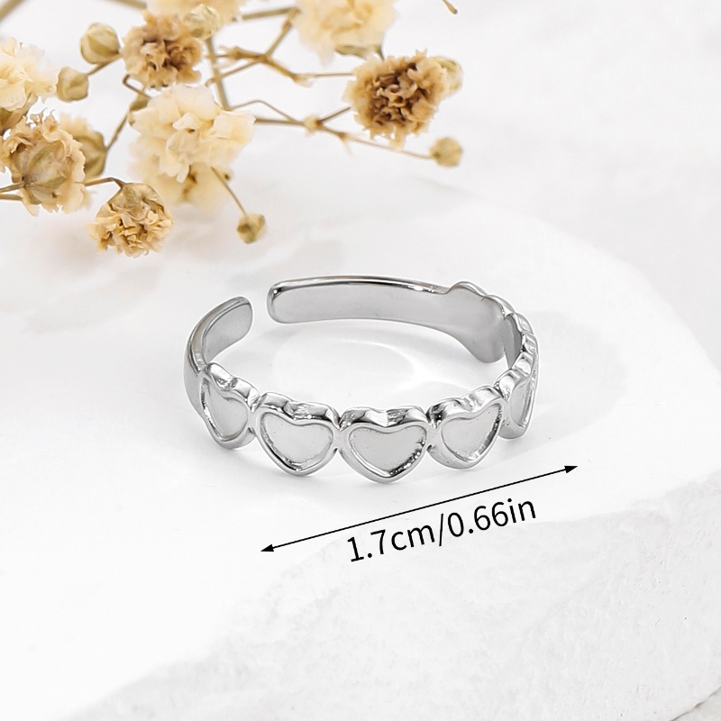 304 Stainless Steel IG Style Simple Style Heart Shape Open Rings