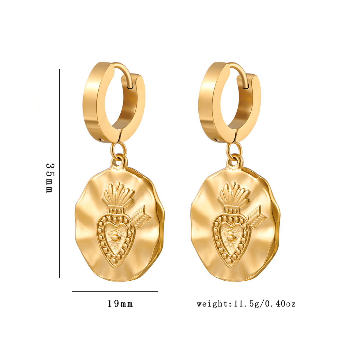 1 Pair Basic Modern Style Classic Style Carrot Plating 316 Stainless Steel  18K Gold Plated Drop Earrings