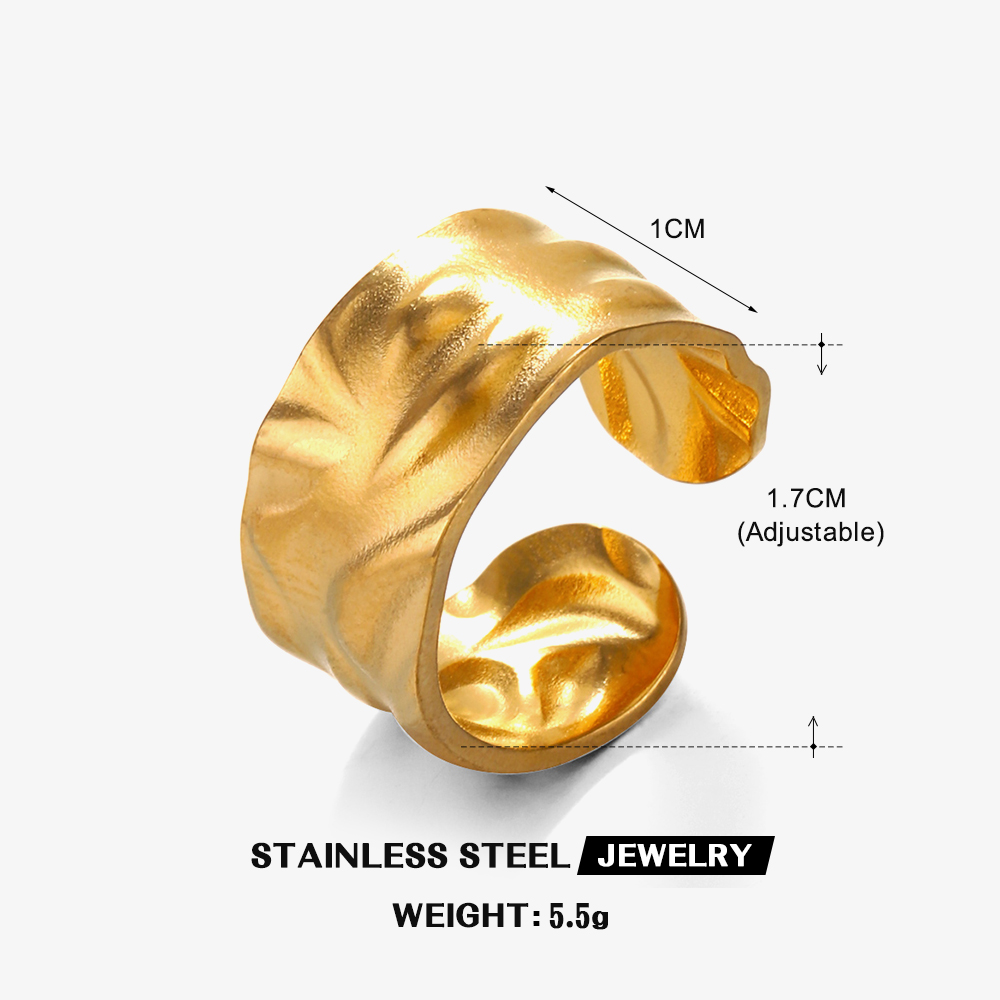 304 Stainless Steel IG Style Simple Style Classic Style Plating Irregular Solid Color Open Rings