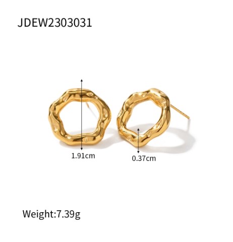 1 Pair Basic Simple Style Geometric 304 Stainless Steel 18K Gold Plated Ear Studs