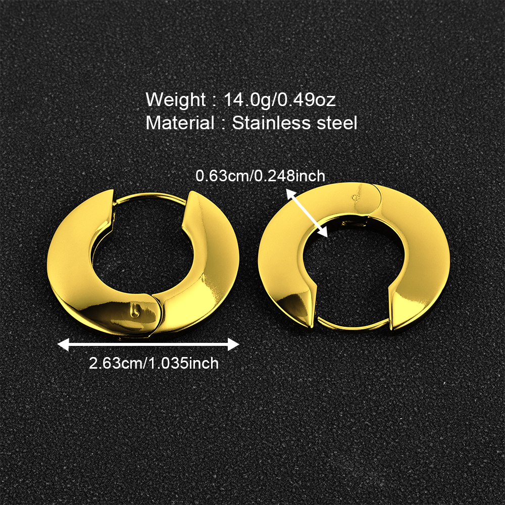 1 Pair Basic Simple Style Classic Style Round Heart Shape Polishing Plating 316 Stainless Steel  Ear Clip - 1