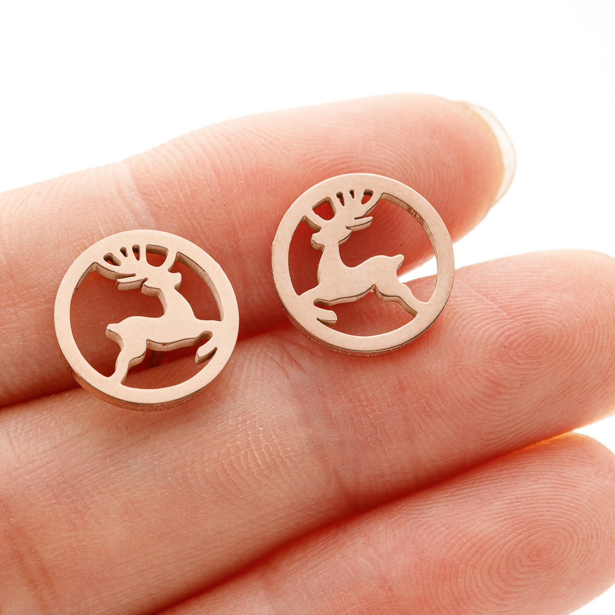 1 Pair Casual Cute Sweet Animal Irregular Polishing Plating 304 Stainless Steel 18K Gold Plated Ear Studs - 1