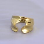 304 Stainless Steel 18K Gold Plated Simple Style Solid Color Open Rings