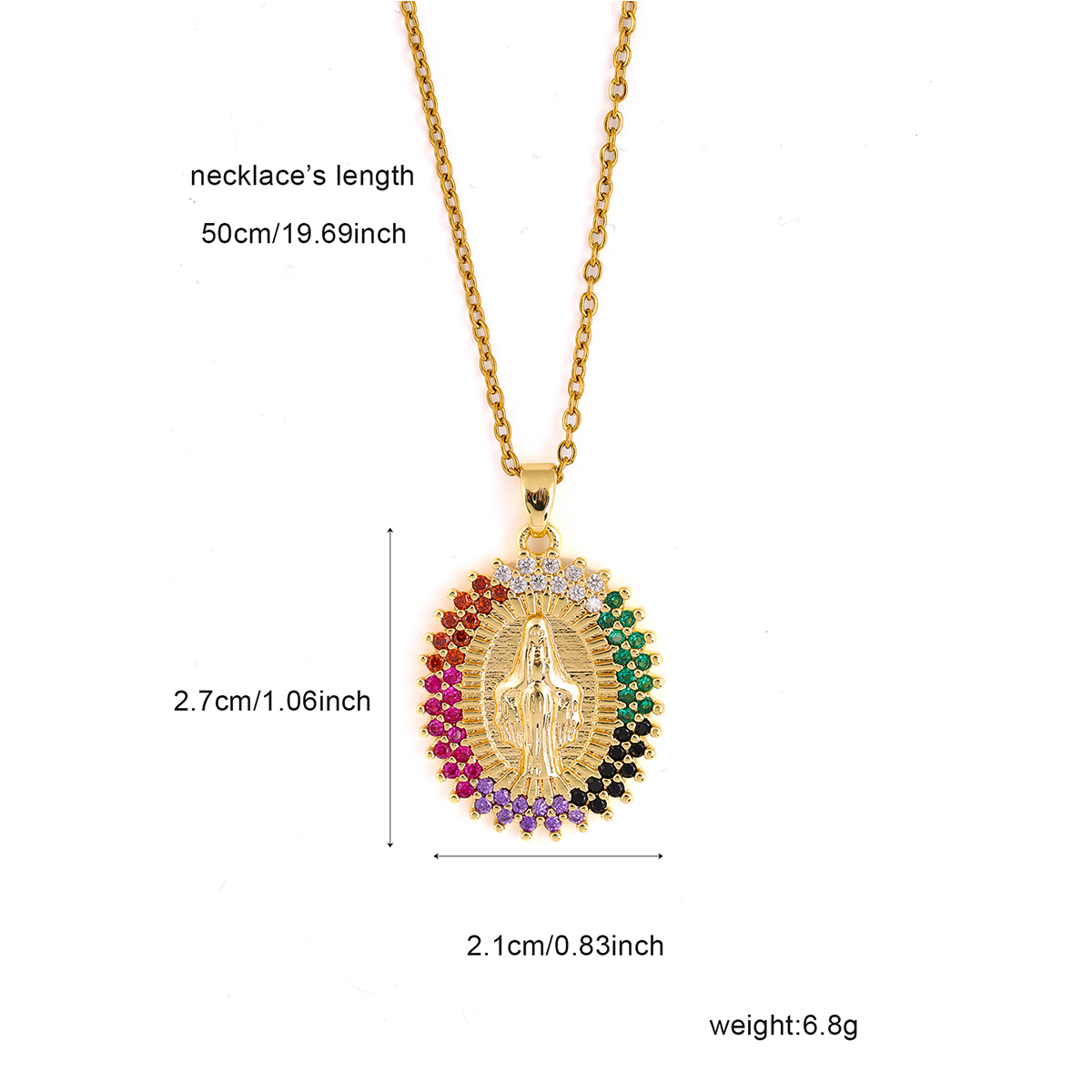 304 Stainless Steel 18K Gold Plated Basic Modern Style Classic Style Plating Inlay Human Zircon Pendant Necklace