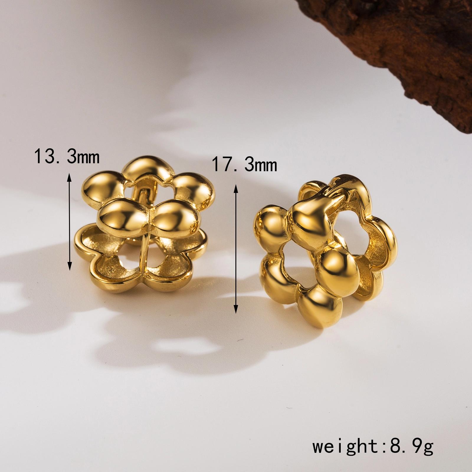 1 Pair Casual Commute Flower Butterfly Hollow Out 304 Stainless Steel 14K Gold Plated Ear Cuffs - 1