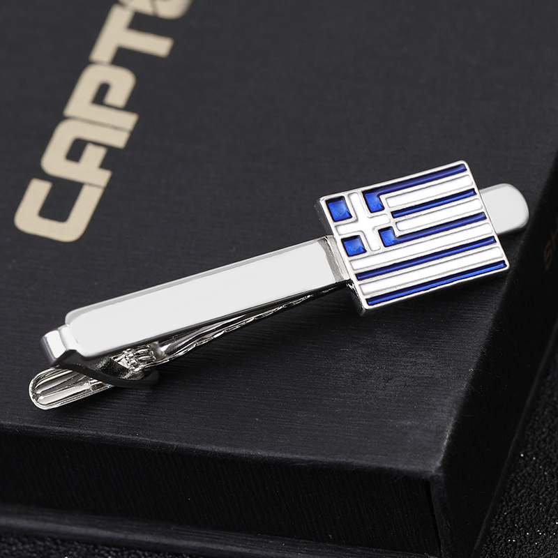 Cross-border New Accessories Europe And The United States Fashion New Men's French Business Shirts Greek Flag Tie Clips Cufflinks