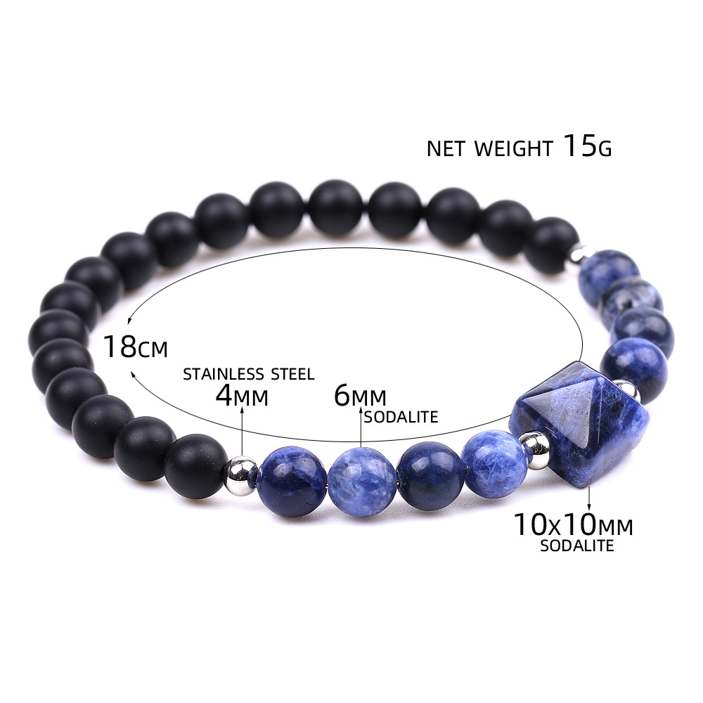 Fashion Round Natural Stone Beaded Polishing Bracelets 1 Piece