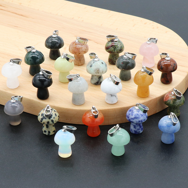 Cute Mushroom Natural Stone Polishing Jewelry Accessories 1 Piece