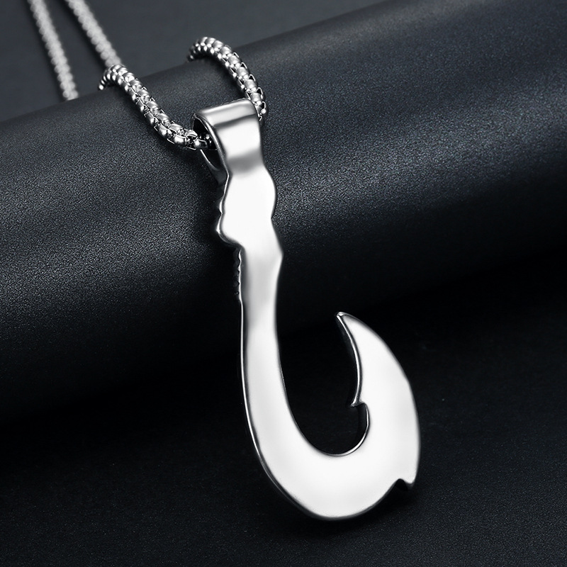 1 Piece Fashion Fishhook Titanium Steel Men's Pendant Necklace