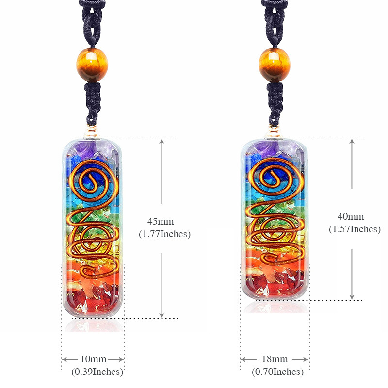 1 Piece Bohemian Colorful Natural Stone Pendant Necklace