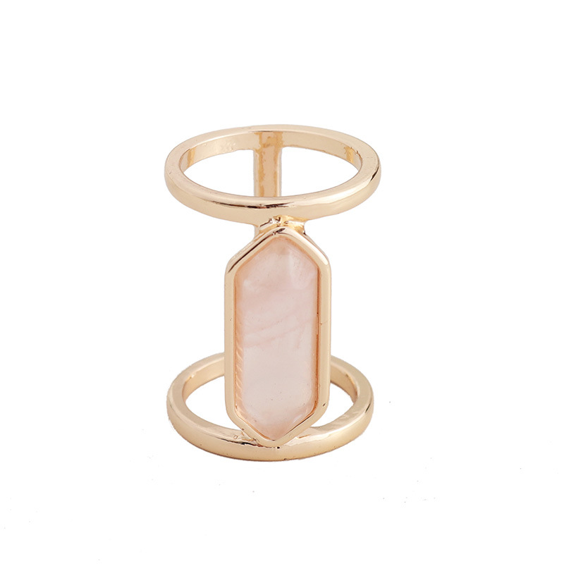 Retro Geometric Alloy Inlay Natural Stone Women's Rings