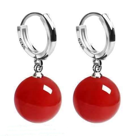 1 Pair Elegant Round Agate Wholesale Drop Earrings