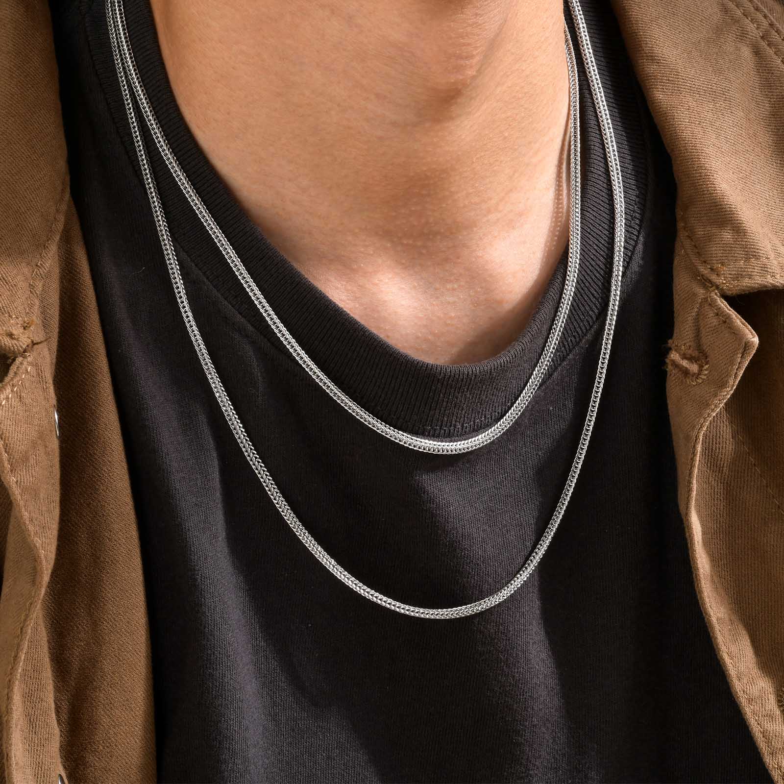 Casual Hip-Hop Simple Style Solid Color 201 Stainless Steel Men'S Necklace