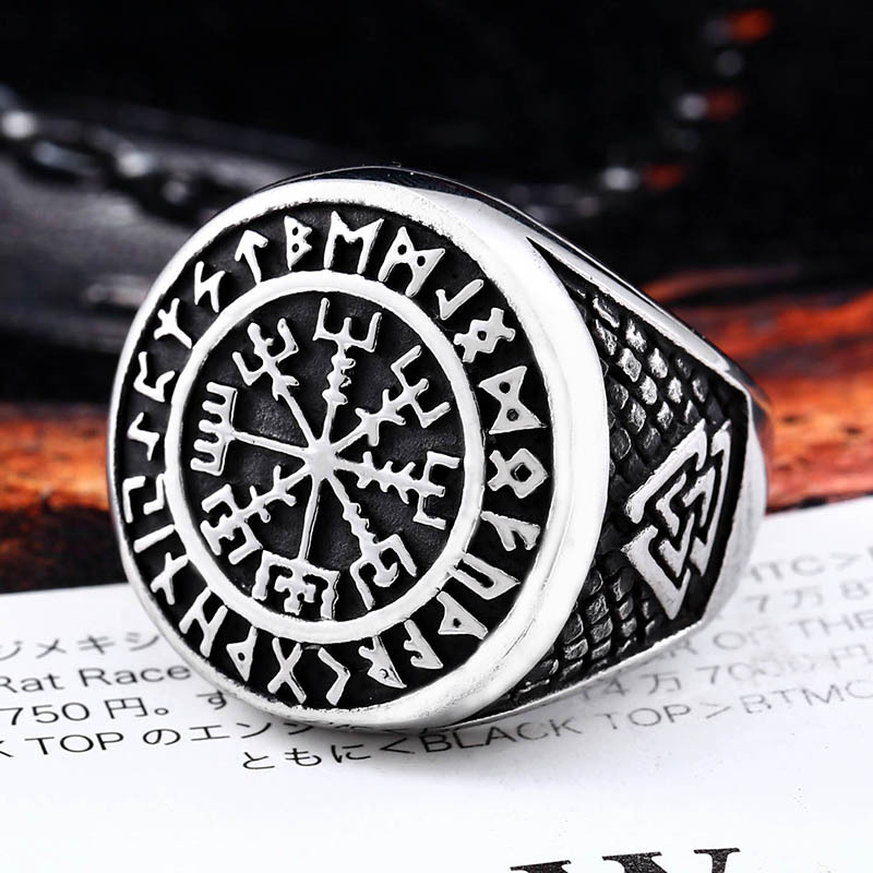 Casual Retro Solid Color Stainless Steel Men's Rings