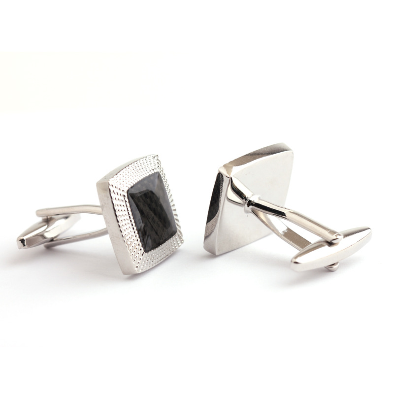 Elegant Square Copper Epoxy Men's Cufflinks