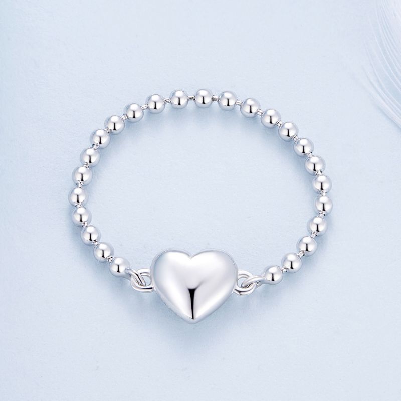 Casual Elegant Heart Shape Sterling Silver Rings