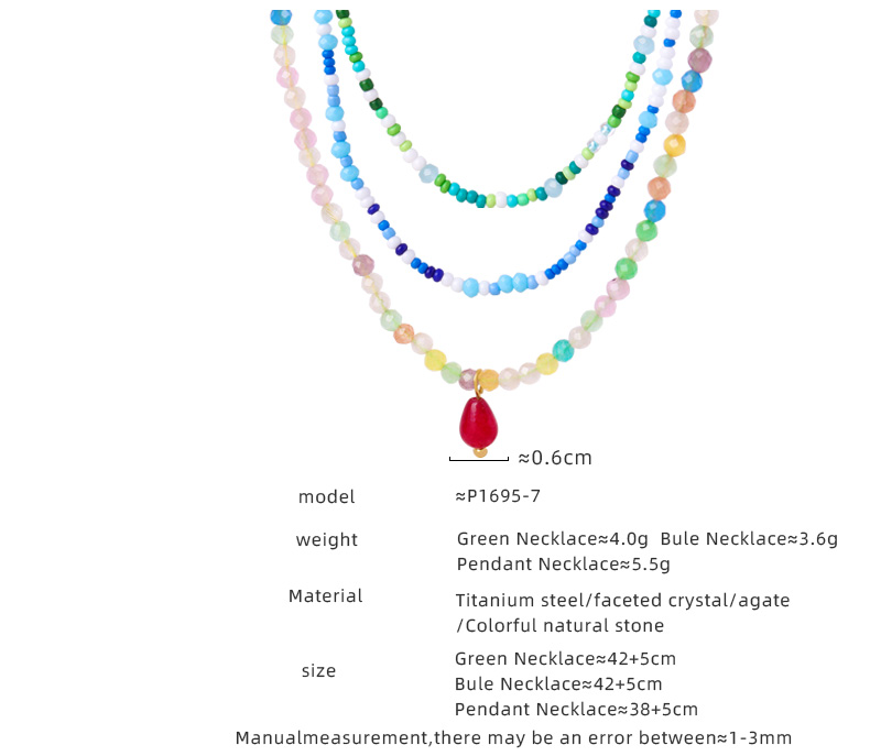 Elegant Classic Style Colorful Natural Stone Agate Beaded Necklace