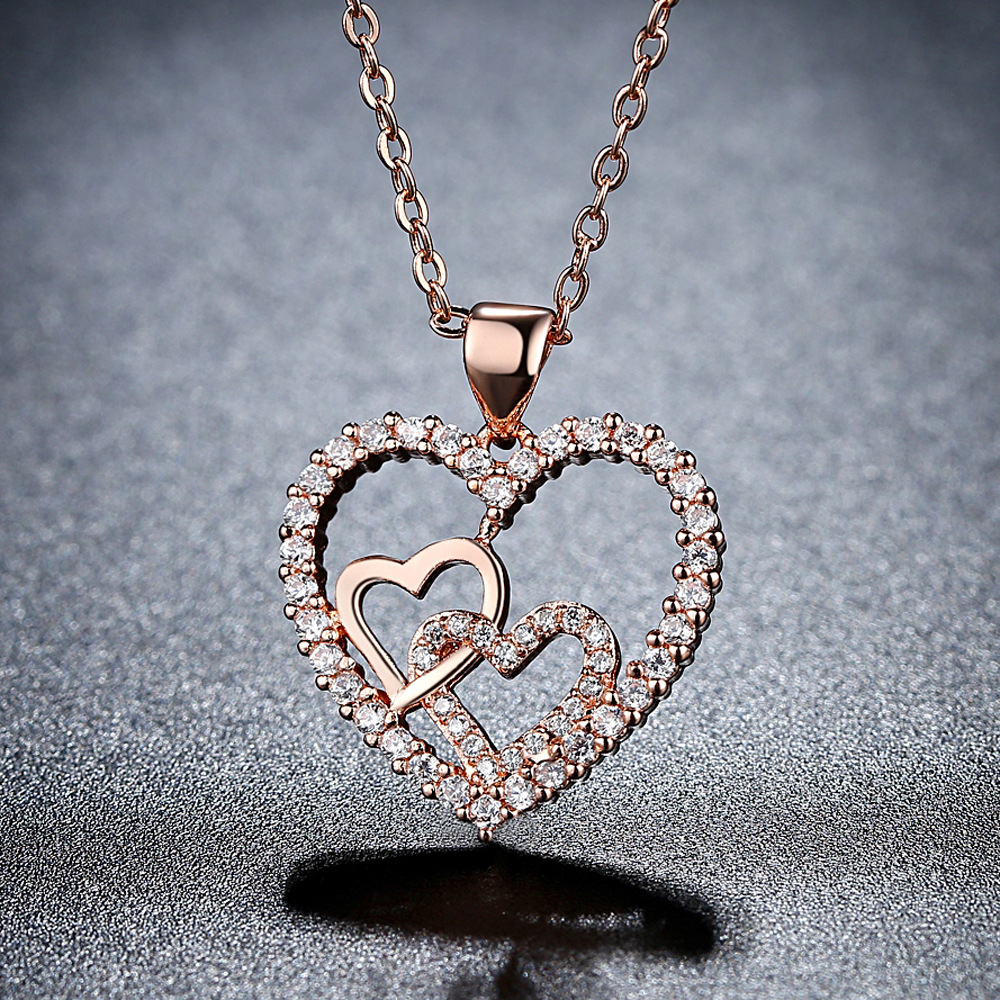 Basic Modern Style Heart Shape Alloy Copper Plating Women's Pendant Necklace