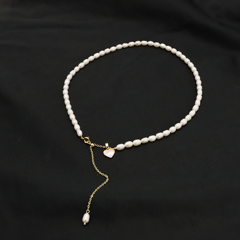 Simple Style Classic Style Heart Shape Freshwater Pearl Plating 18k Gold Plated Necklace