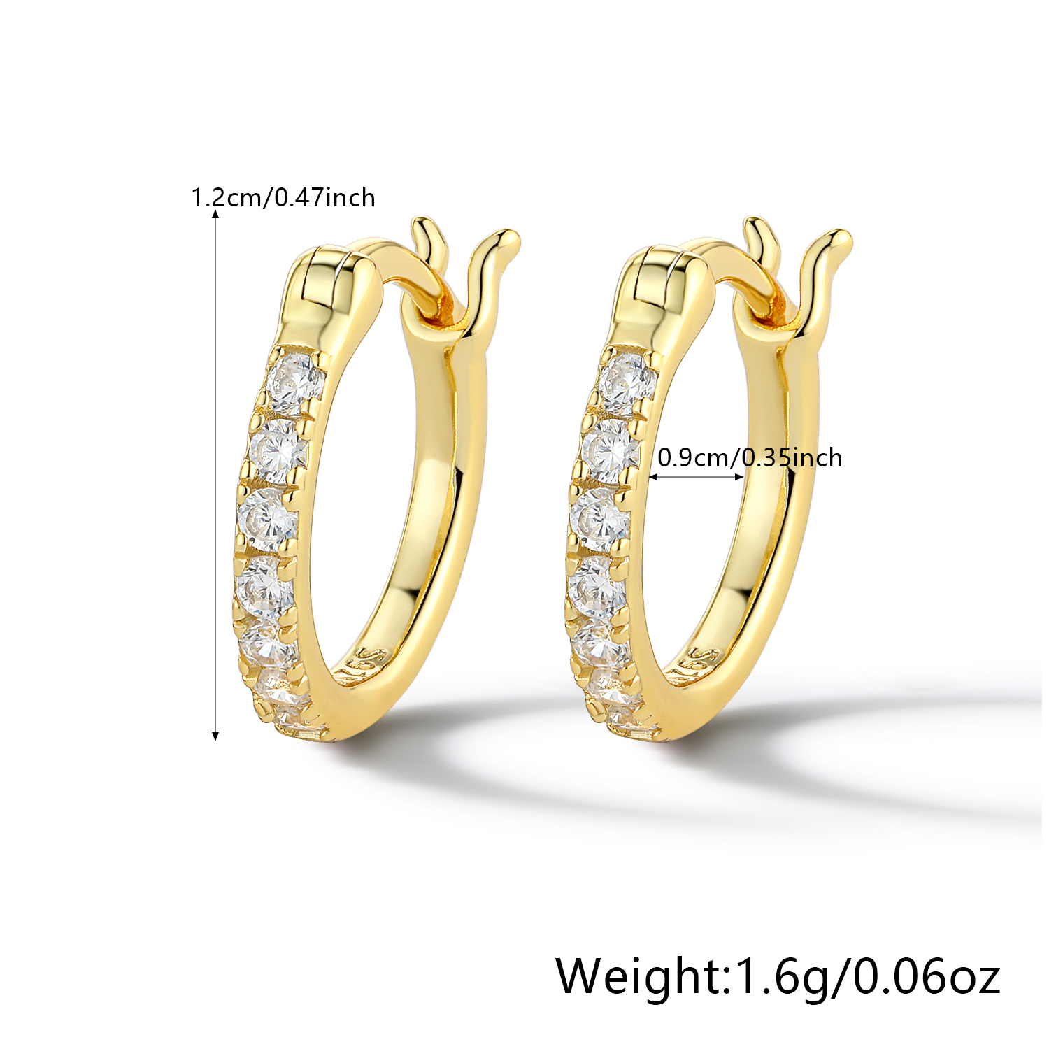 1 Pair Retro Simple Style Shiny Oval Plating Inlay Sterling Silver Zircon 18k Gold Plated Rhodium Plated Earrings