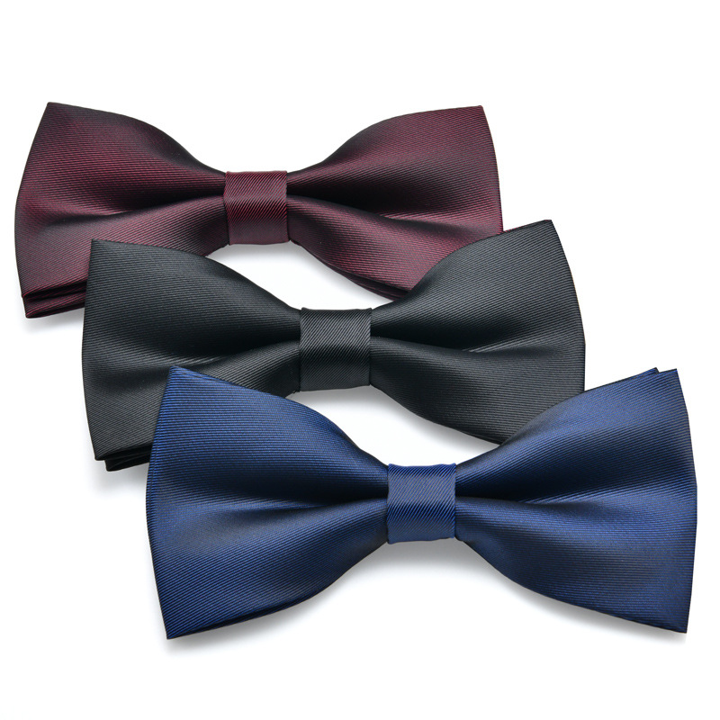 Elegant Solid Color Bow Knot Polyester Men's Tie