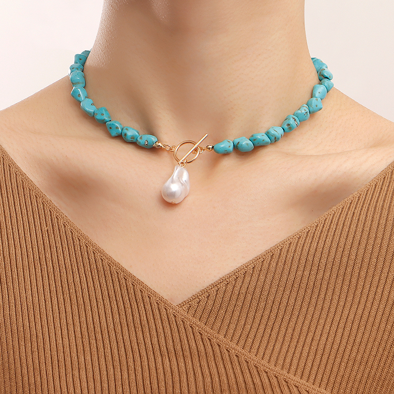 Casual Hip-Hop Irregular Plastic Turquoise  Choker In Bulk