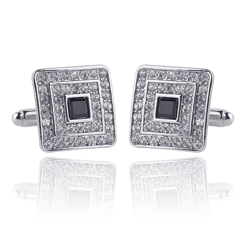 Ethnic Style Geometric Alloy Diamond Unisex Cufflinks