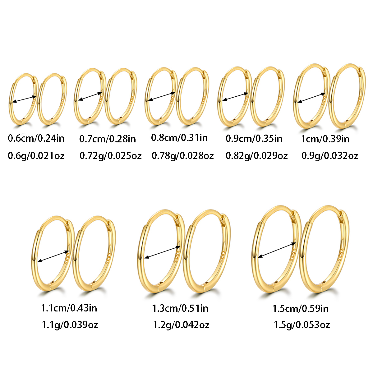 1 Pair Basic Classic Style Commute Circle Plating Sterling Silver Hoop Earrings