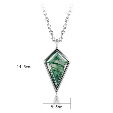 1 Piece 14.5*8.5mm Lab-grown Gemstone Sterling Silver White Gold Plated Geometric Polished Pendant