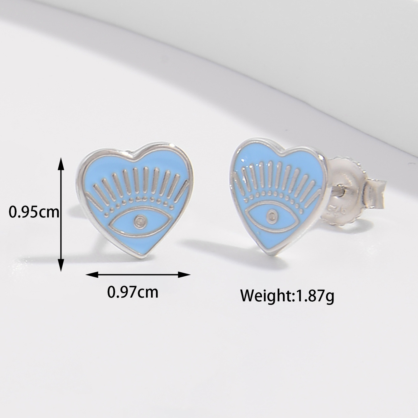 1 Pair Princess Cute Romantic Heart Shape Plating Inlay Sterling Silver Zircon White Gold Plated Ear Studs