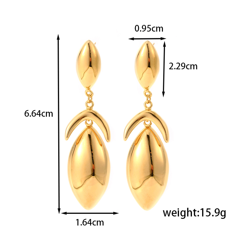 1 Pair IG Style French Style Modern Style Geometric Moon Solid Color 304 Stainless Steel Titanium Steel Drop Earrings Ear Studs - 1