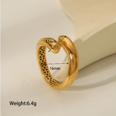 304 Stainless Steel 18K Gold Plated Vintage Style Simple Style Solid Color Rings Bracelets