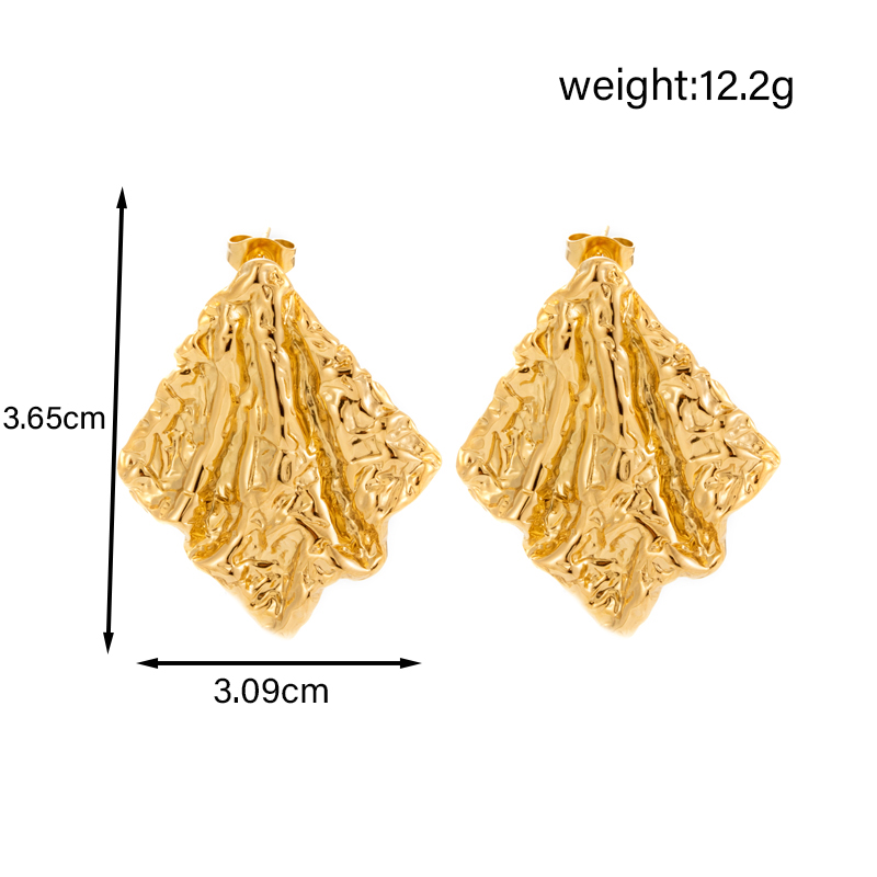 1 Pair IG Style French Style Simple Style Irregular Geometric Star 304 Stainless Steel 14K Gold Plated Ear Studs - 1