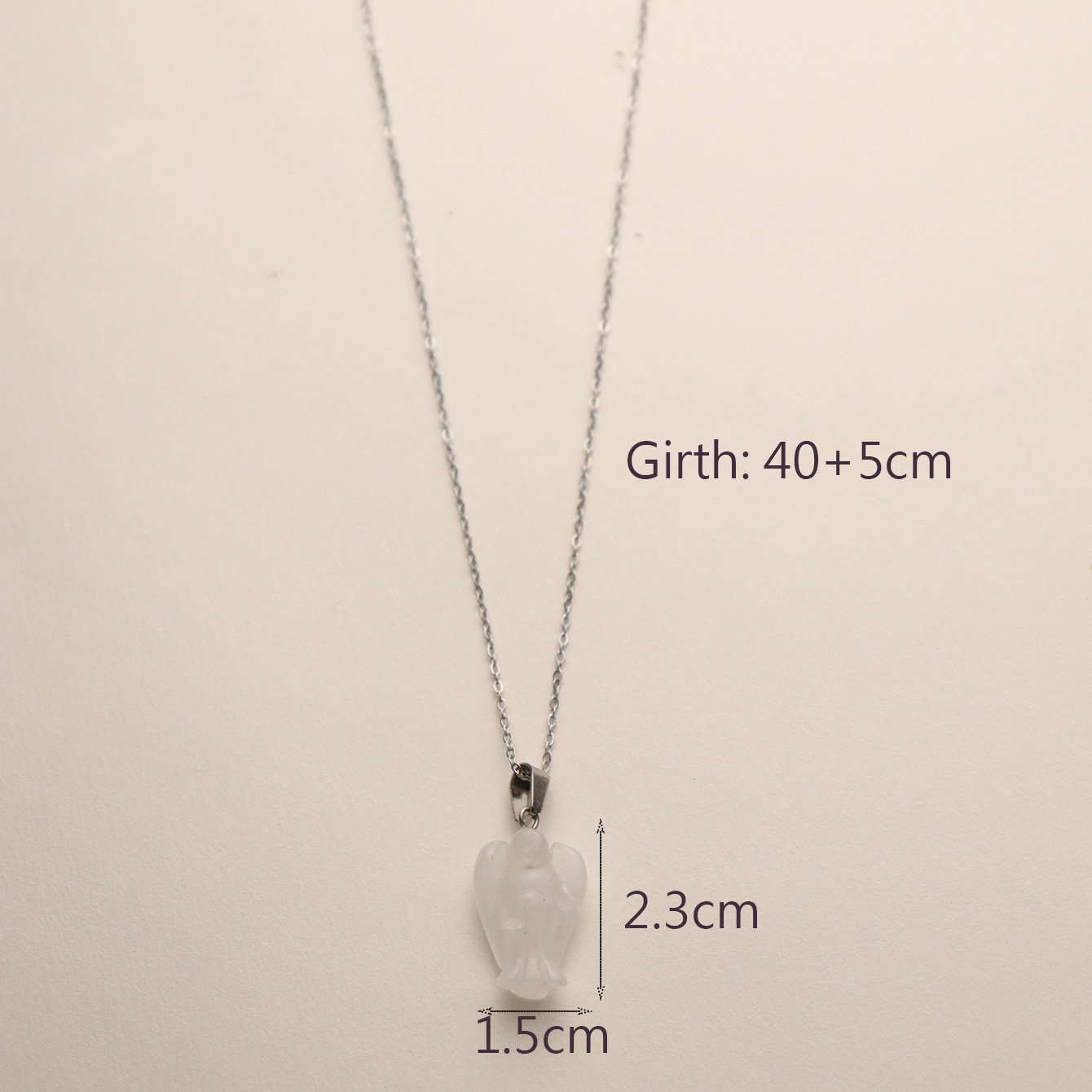 304 Stainless Steel Natural Stone Silver Plated IG Style Modern Style Classic Style Angel Pendant Necklace