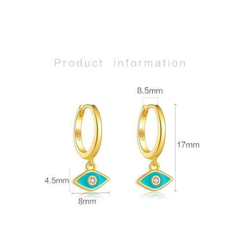 1 Pair Casual Simple Style Star Moon Eye Epoxy Inlay Sterling Silver Zircon Drop Earrings